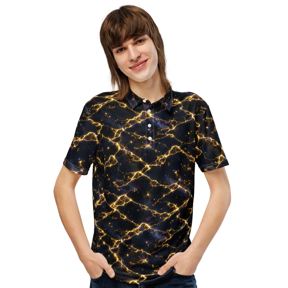 Celestial Veins on Men's Slim Fit Polo Shirt — Front