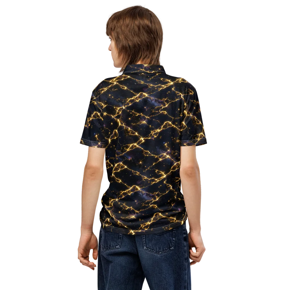 Celestial Veins on Men's Slim Fit Polo Shirt — Back