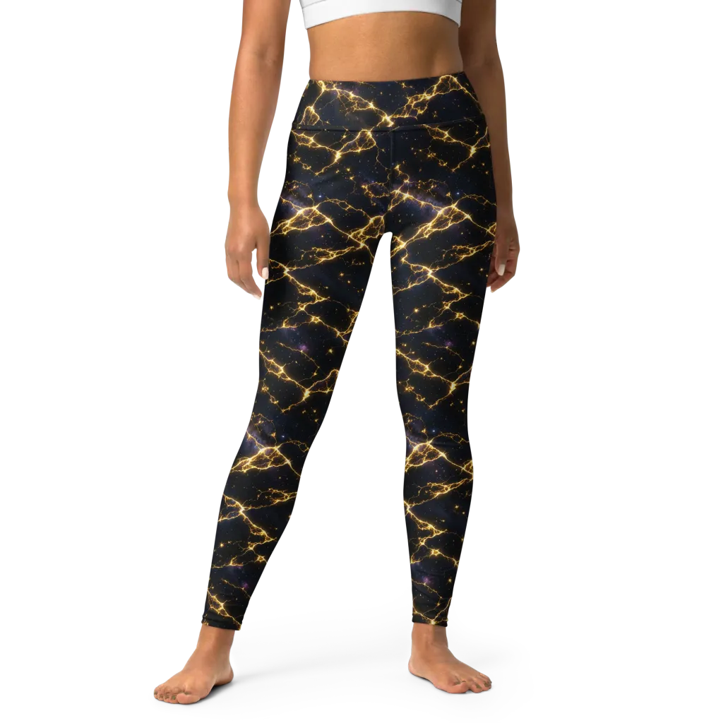 Celestial Veins on Yoga Leggings — Front