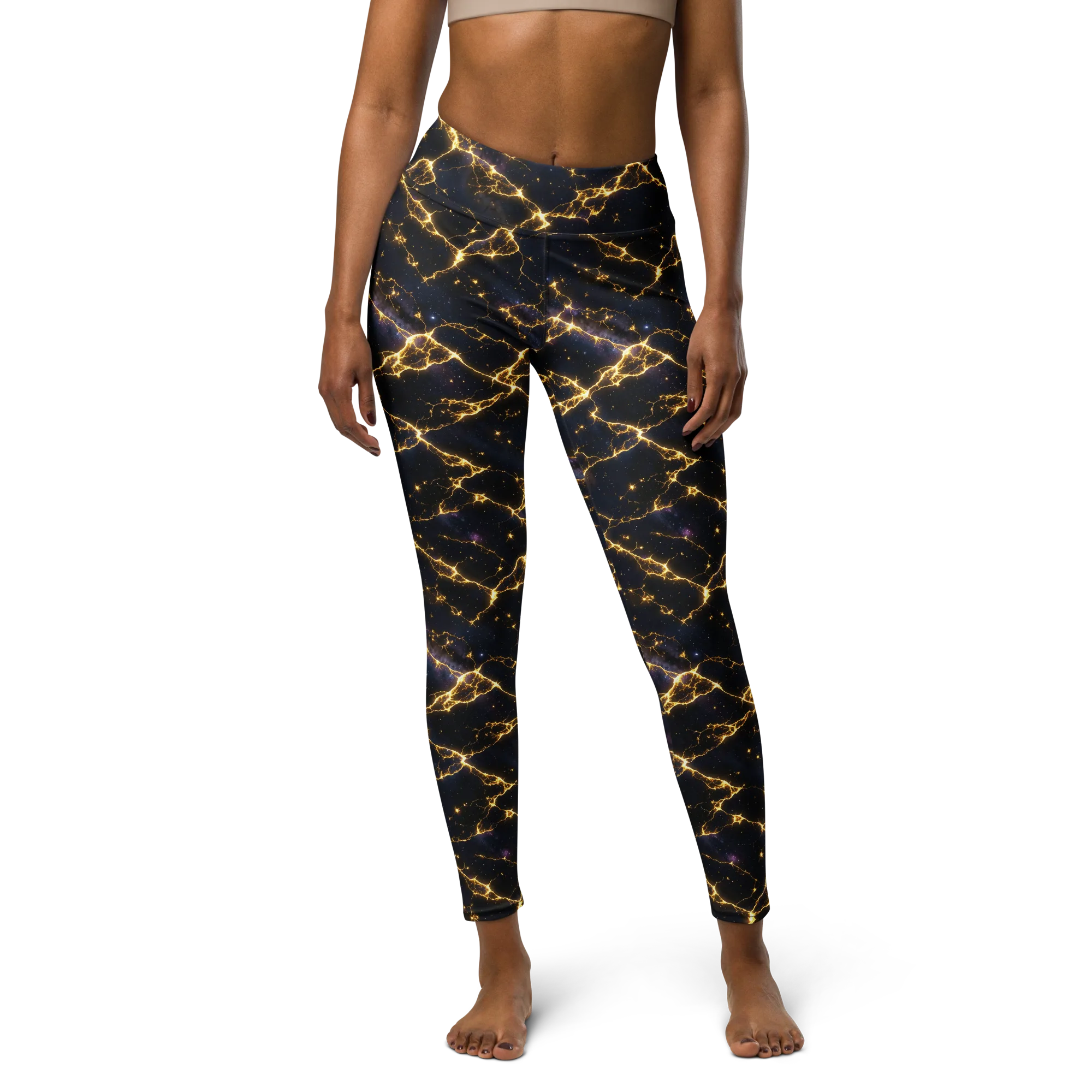 Celestial Veins on Yoga Leggings — Front