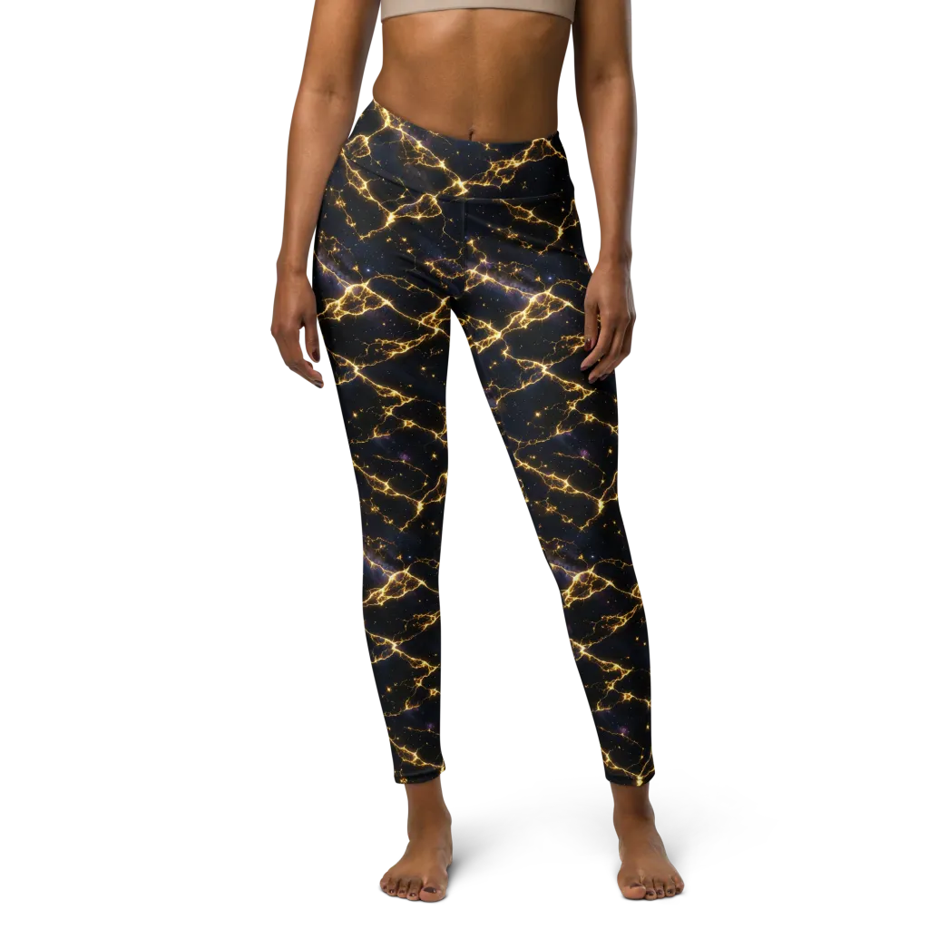 Celestial Veins on Yoga Leggings — Front