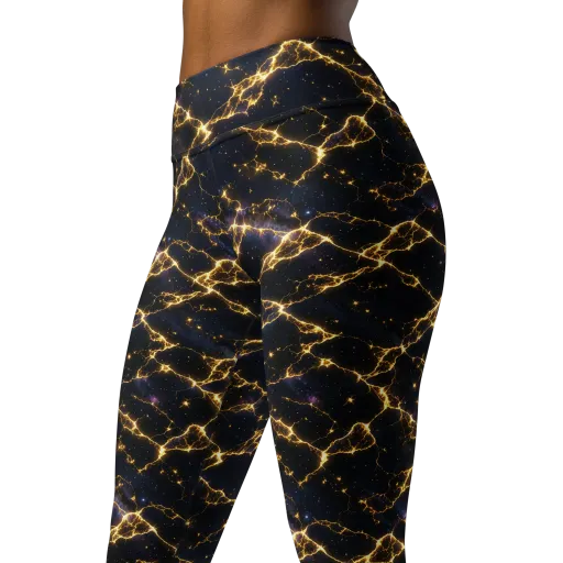 Celestial Veins on a Yoga Leggings