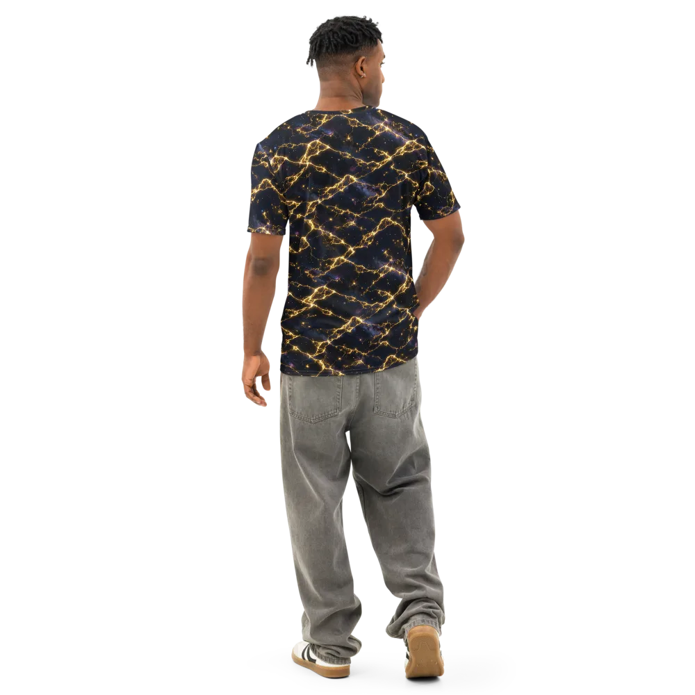 Celestial Veins on Men's Cotton Crew Neck T-Shirt — Back