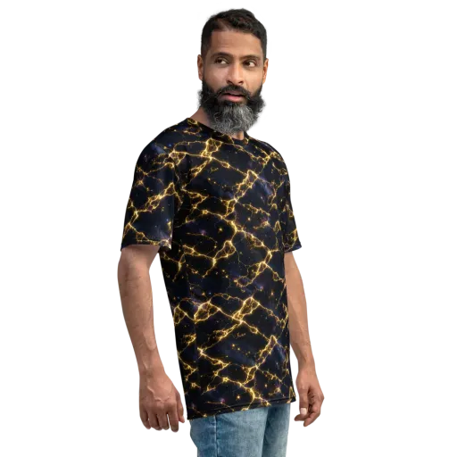 Celestial Veins on a Men's Crew Neck T-Shirt