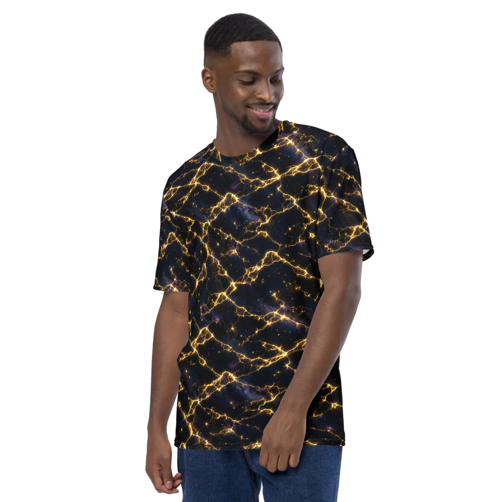 Celestial Veins on Men's Crew Neck T-Shirt — Left