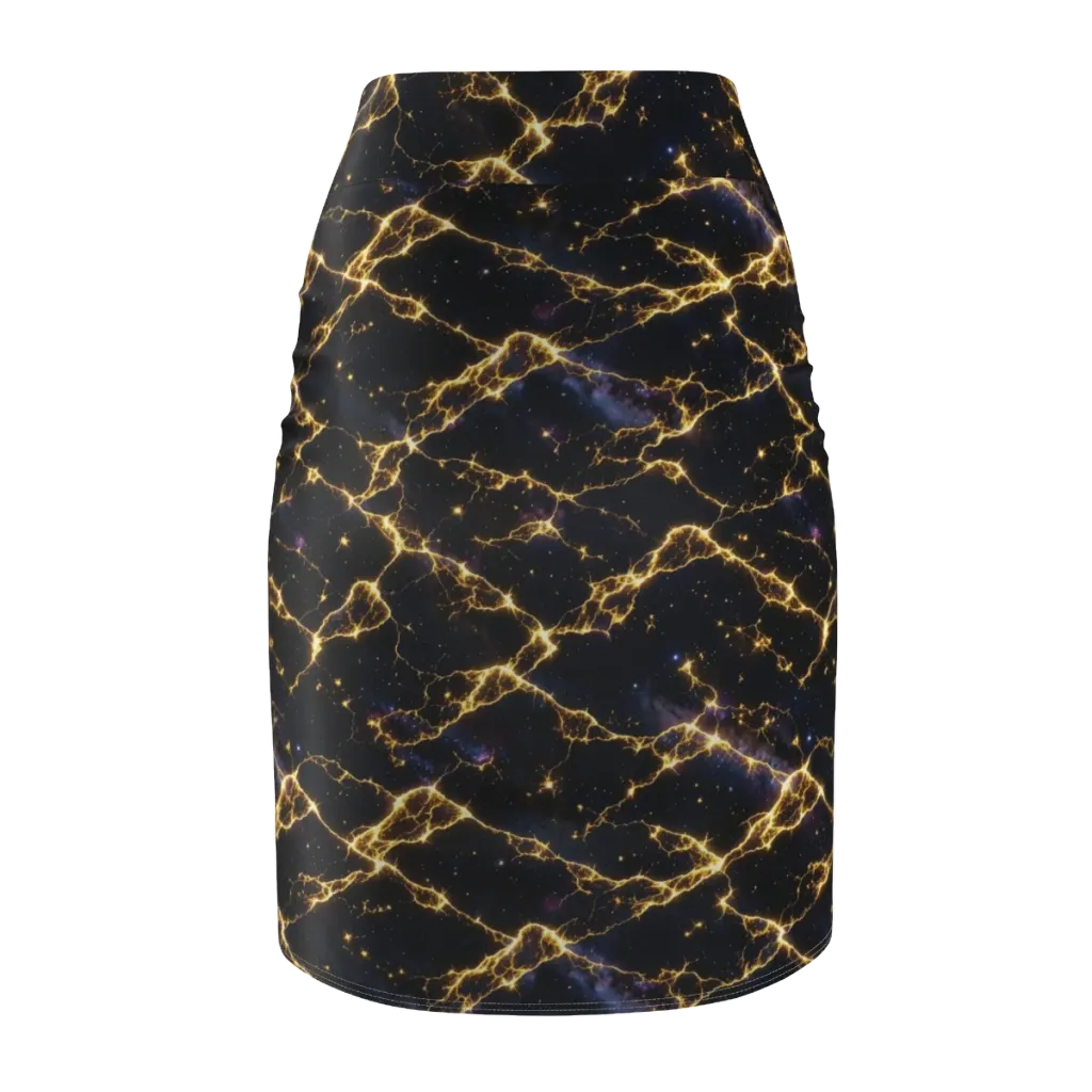 Celestial Veins on Pencil Skirt — Back
