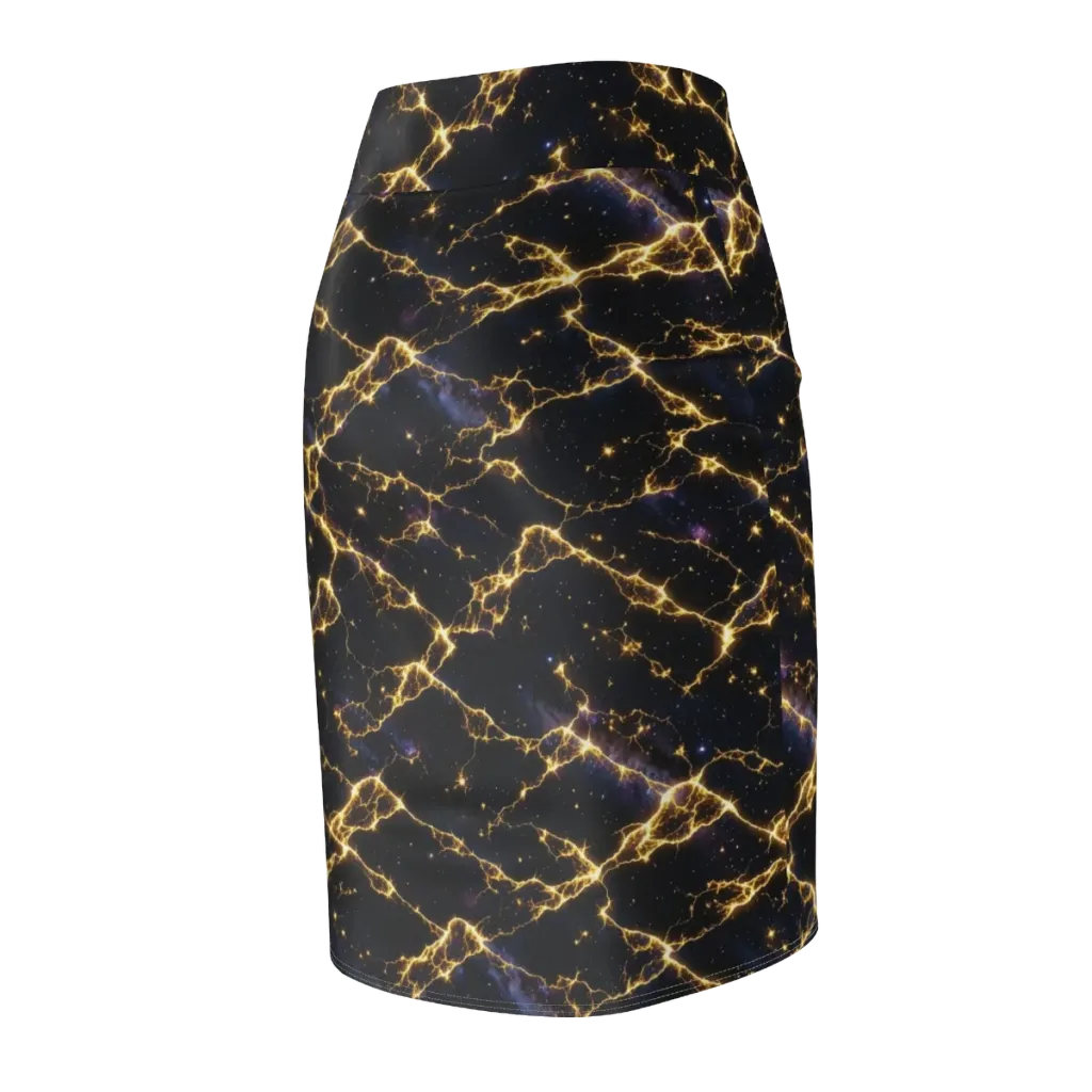 Celestial Veins on Pencil Skirt — Back Side