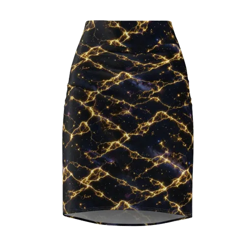 Celestial Veins on a Pencil Skirt