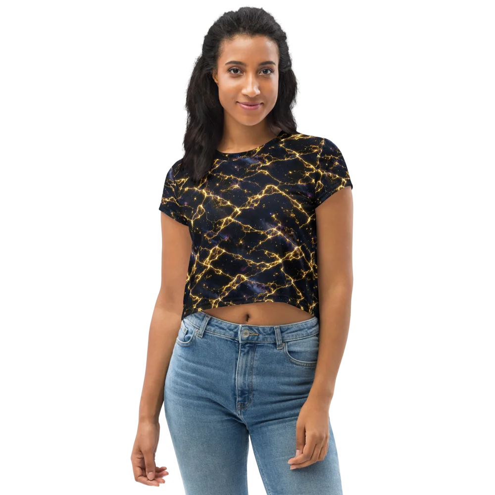 Celestial Veins on Crop Tee — Front