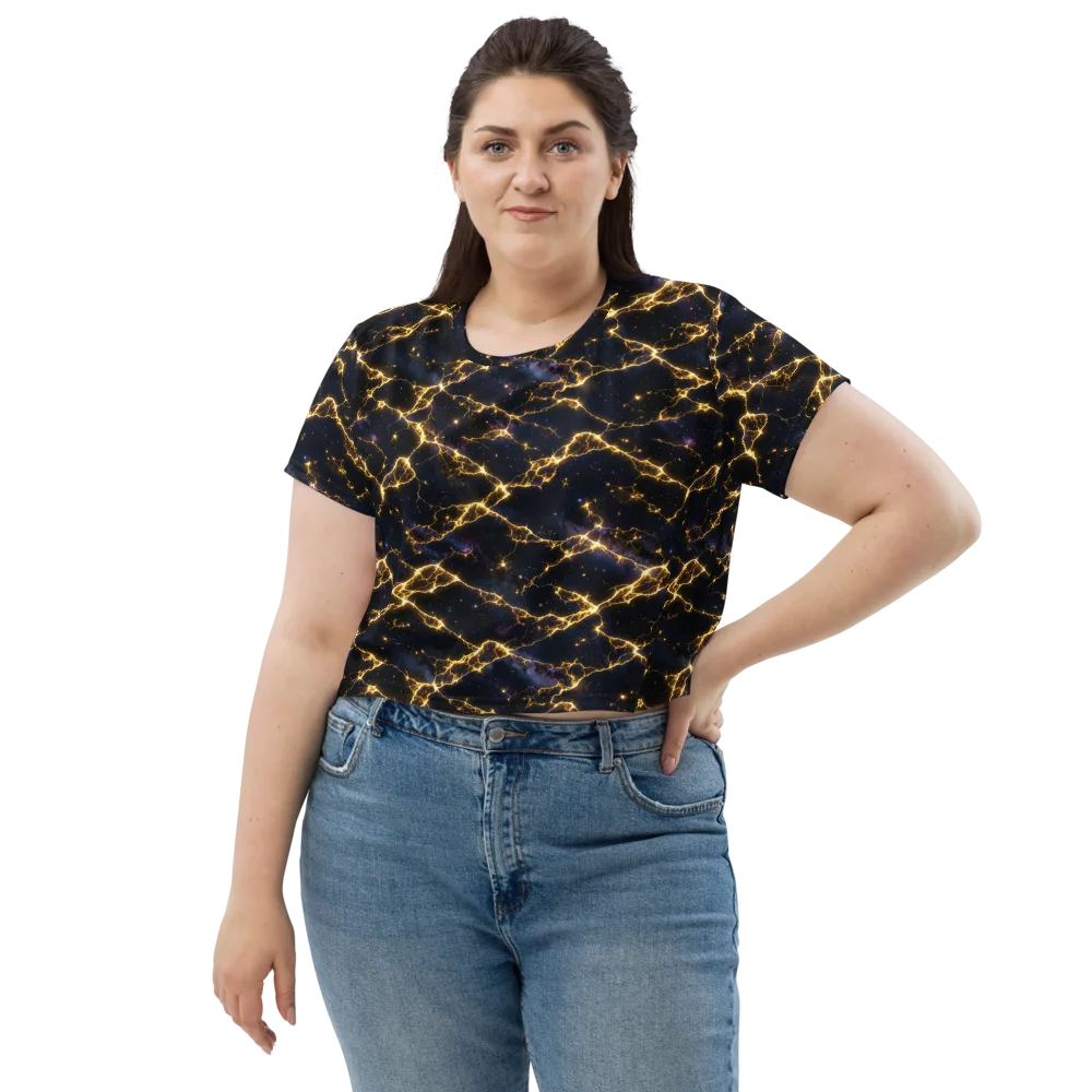 Celestial Veins on Crop Tee — Front