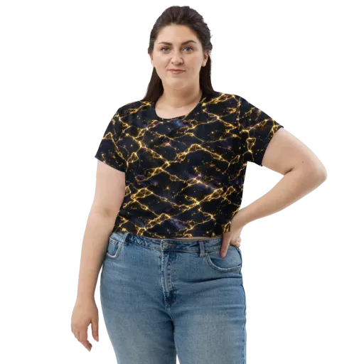 Celestial Veins on a Crop Tee