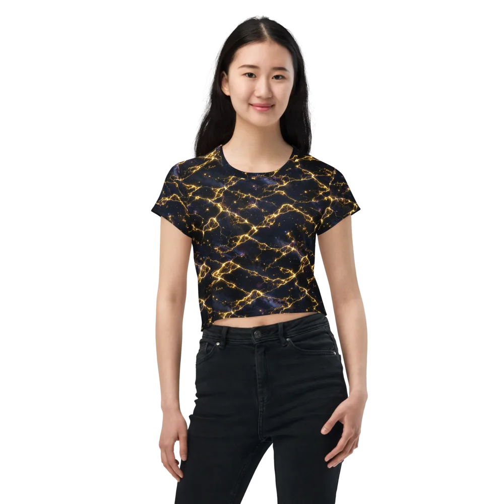 Celestial Veins on Crop Tee — Front