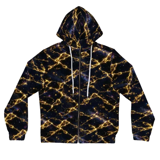 Celestial Veins on a Women's Full-Zip Hoodie