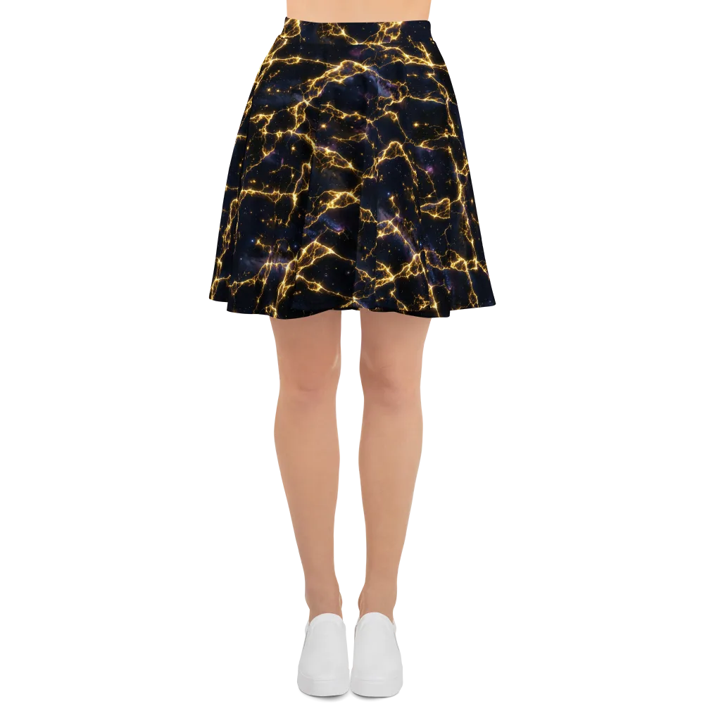 Celestial Veins on Skater Skirt — Front
