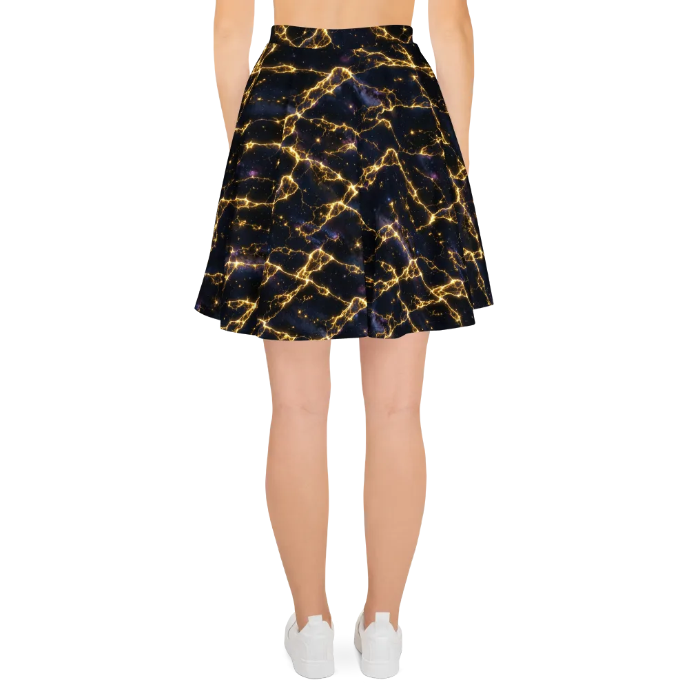 Celestial Veins on Skater Skirt — Back