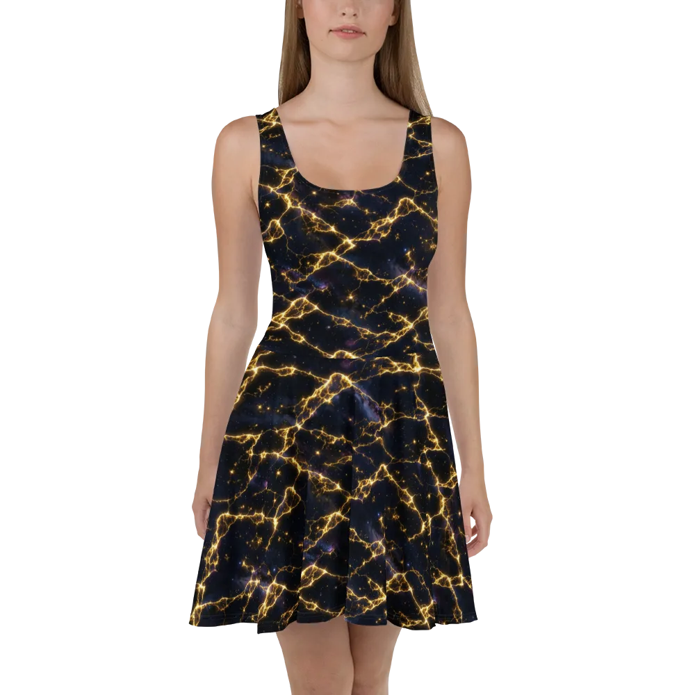 Celestial Veins on Skater Dress — Front