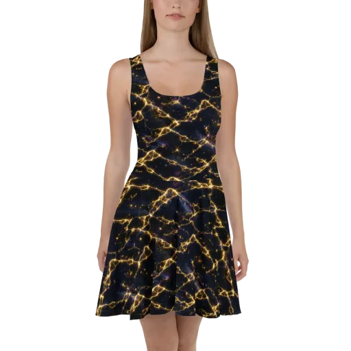 Celestial Veins on a Skater Dress