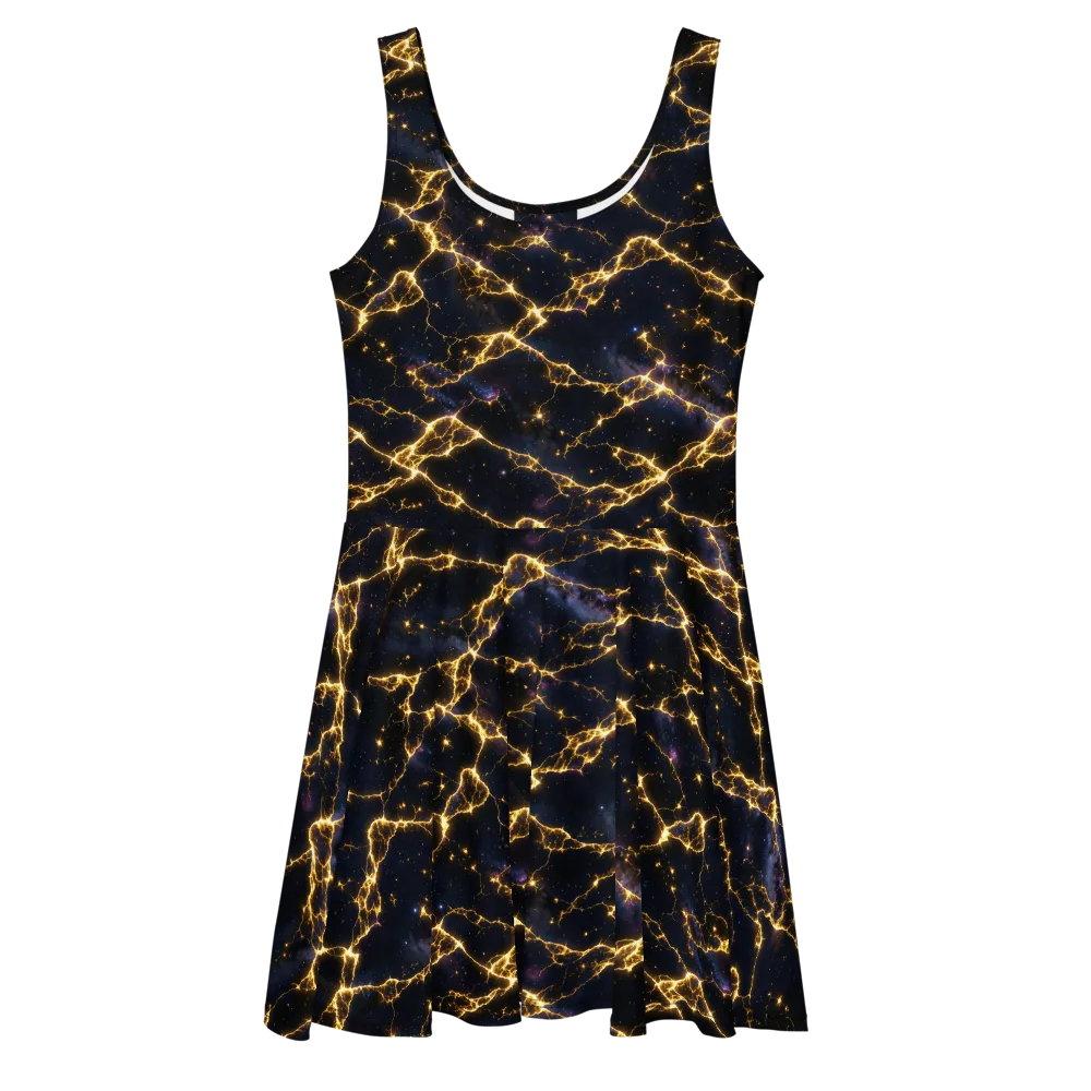 Celestial Veins on Skater Dress — Front