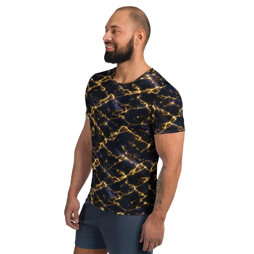 Celestial Veins on Men's Athletic T-Shirt — Left