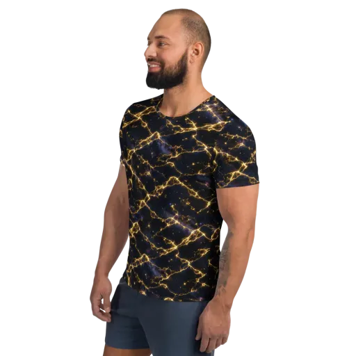 Celestial Veins on a Men's Athletic T-Shirt