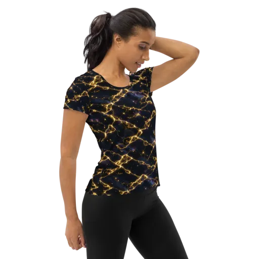 Celestial Veins on a Women's Athletic T-Shirt