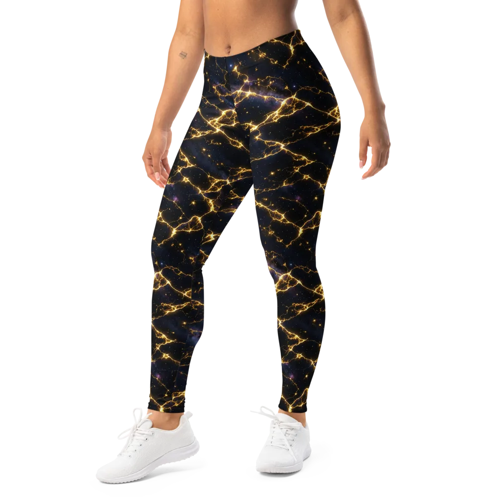 Celestial Veins on Leggings — Left Front