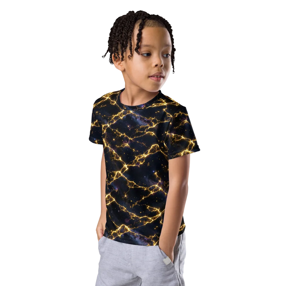 Celestial Veins on Kids Crew Neck T-Shirt — Left Front