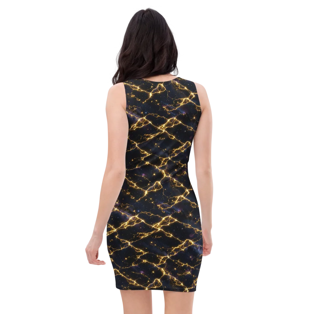 Celestial Veins on Bodycon Dress — Back