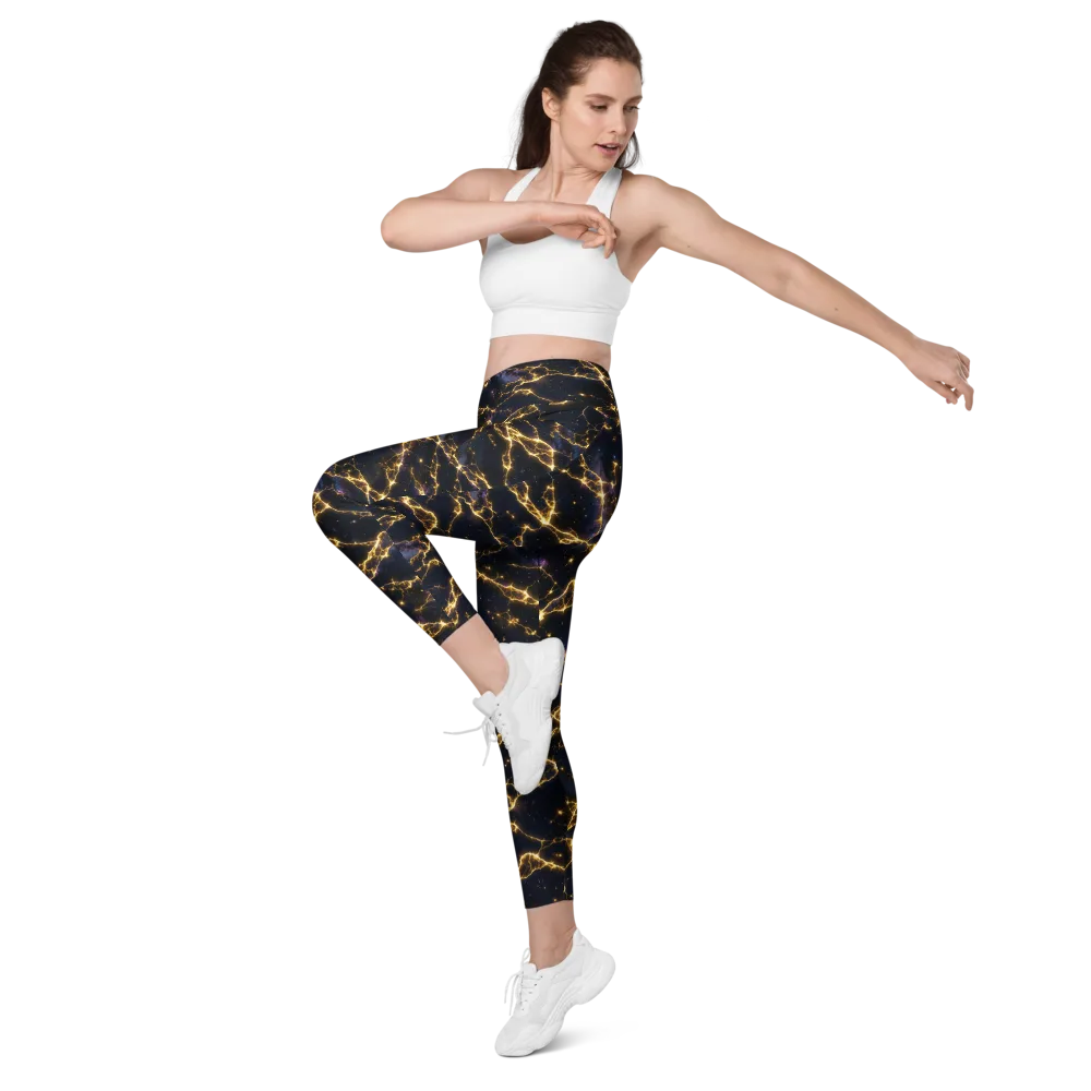 Celestial Veins on Leggings with Pockets — Left Front