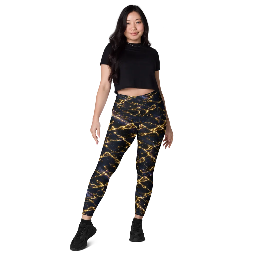 Celestial Veins on Leggings with Pockets — Front