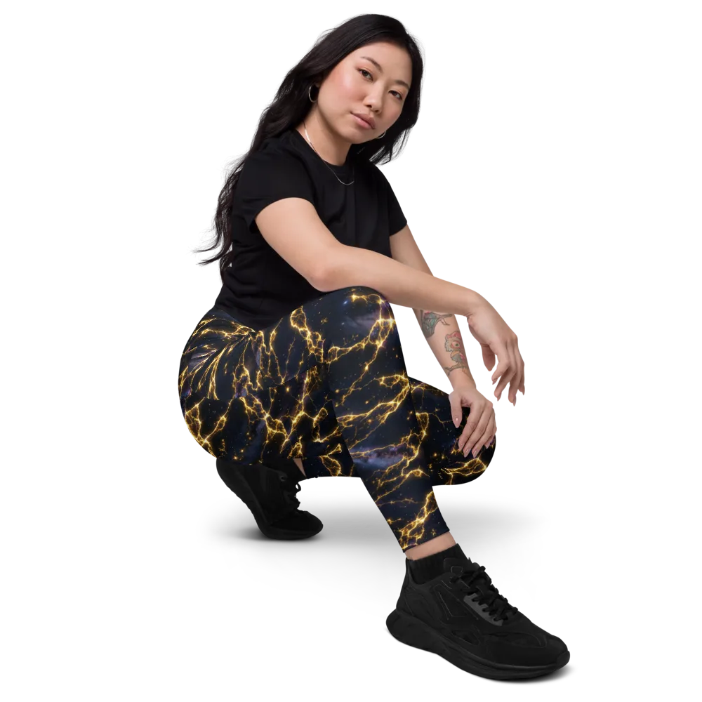Celestial Veins on Leggings with Pockets — Right Front