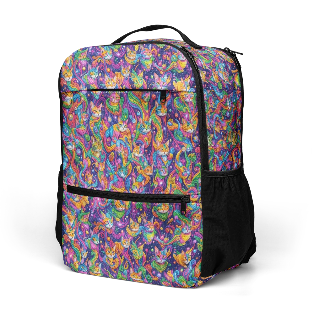 Prismatic Purr on Utility Backpack — Left Front