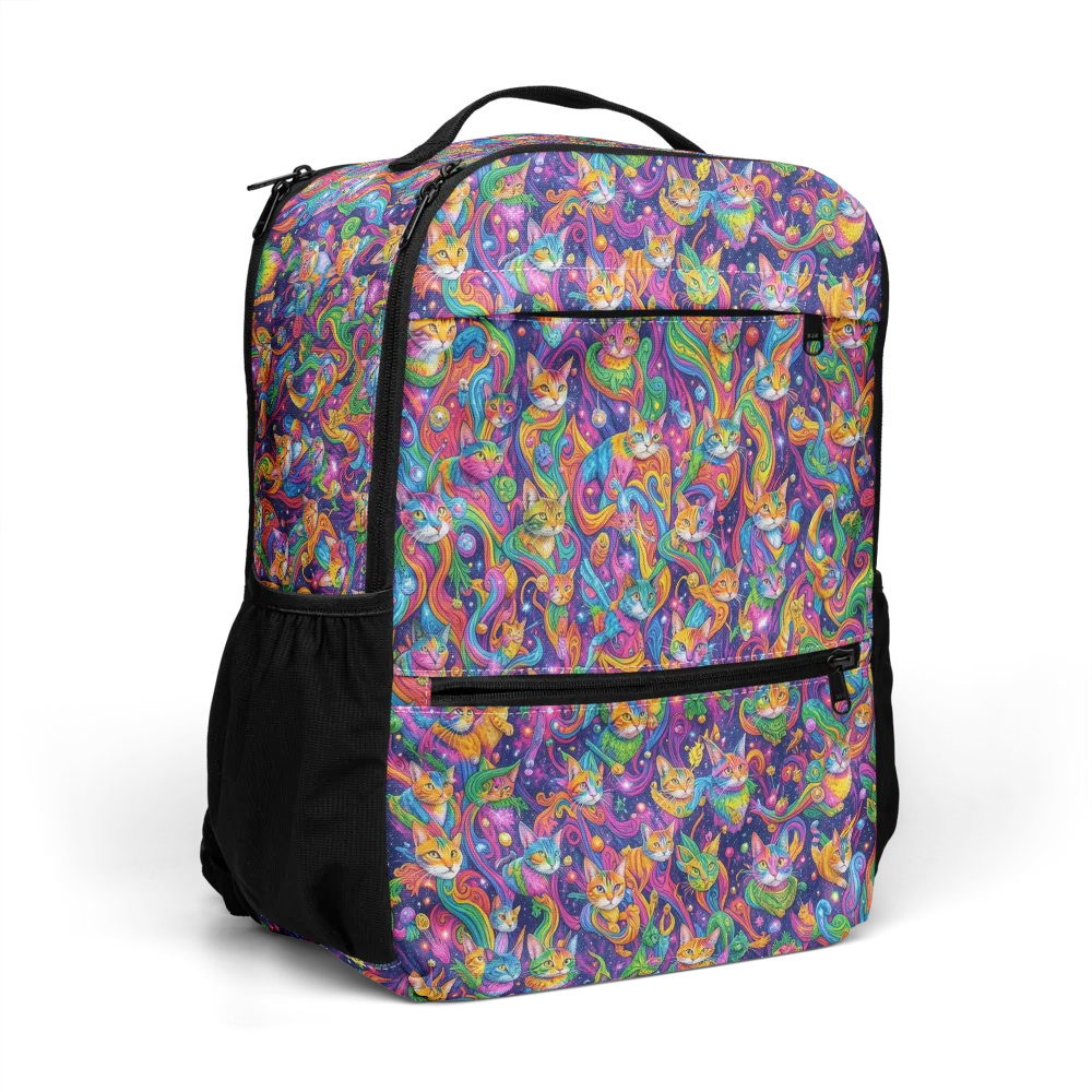 Prismatic Purr on Utility Backpack — Right Front