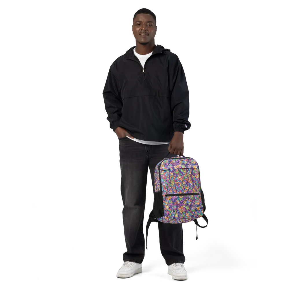 Prismatic Purr on Utility Backpack — Front