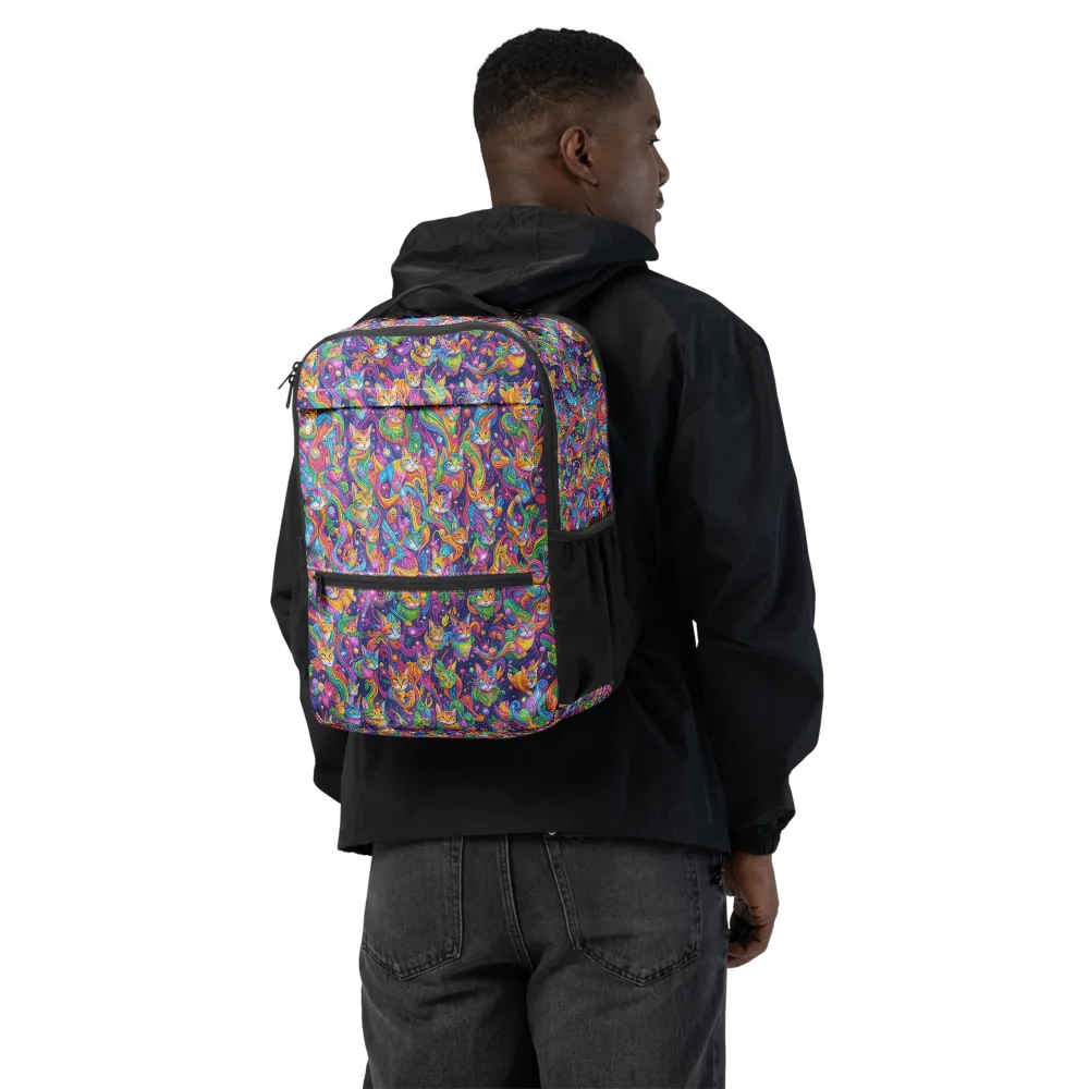 Prismatic Purr on Utility Backpack — Back