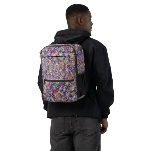 Prismatic Purr on a Utility Backpack
