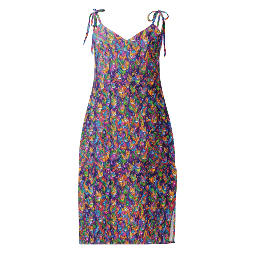 Prismatic Purr on Slip Dress — Front