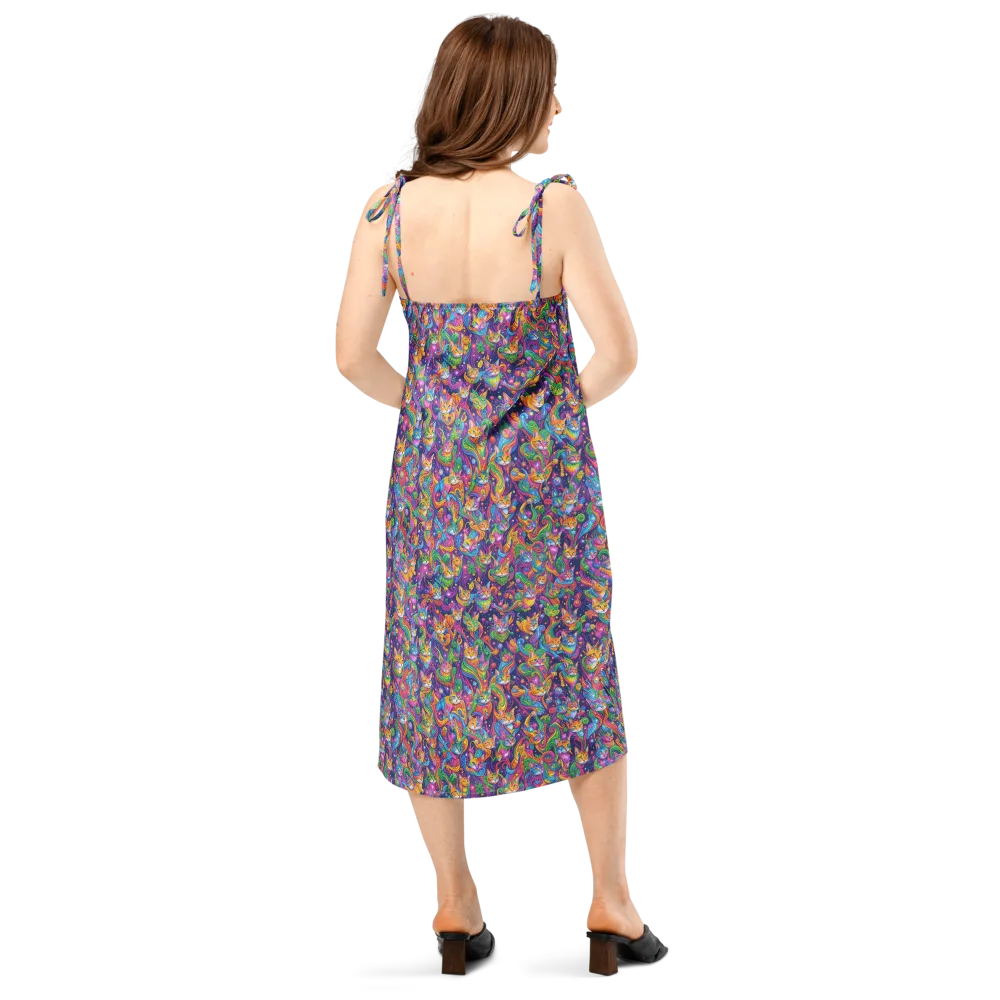 Prismatic Purr on Slip Dress — Back