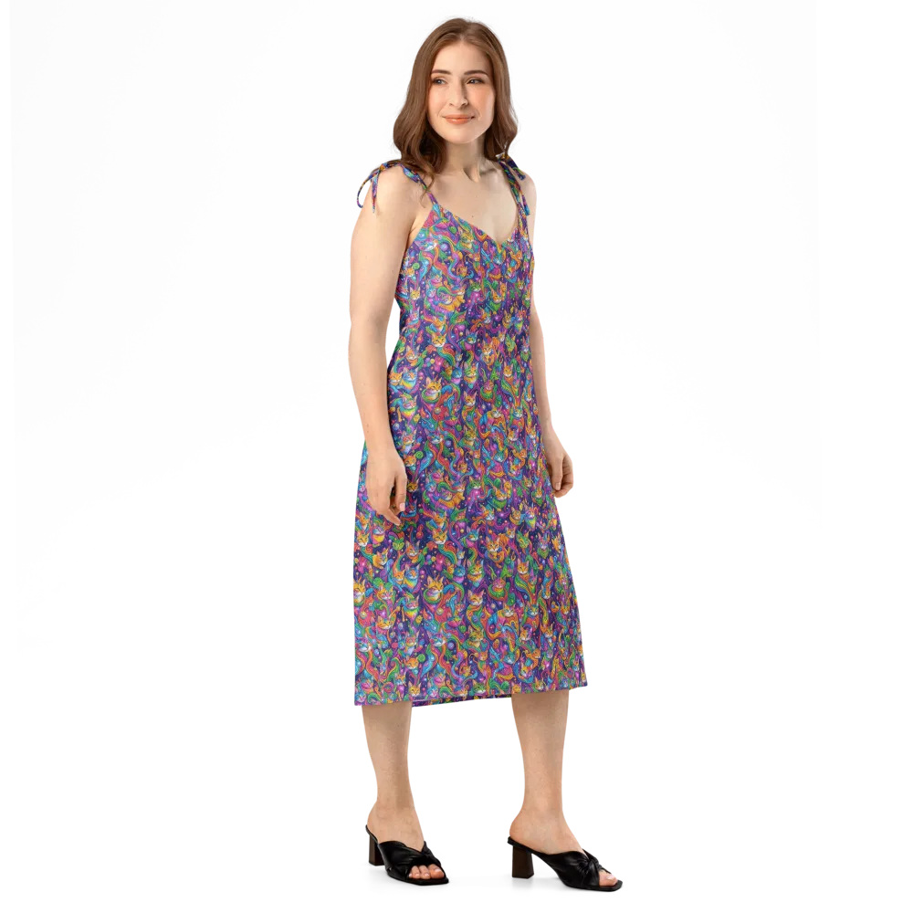 Prismatic Purr on Slip Dress — Right Front