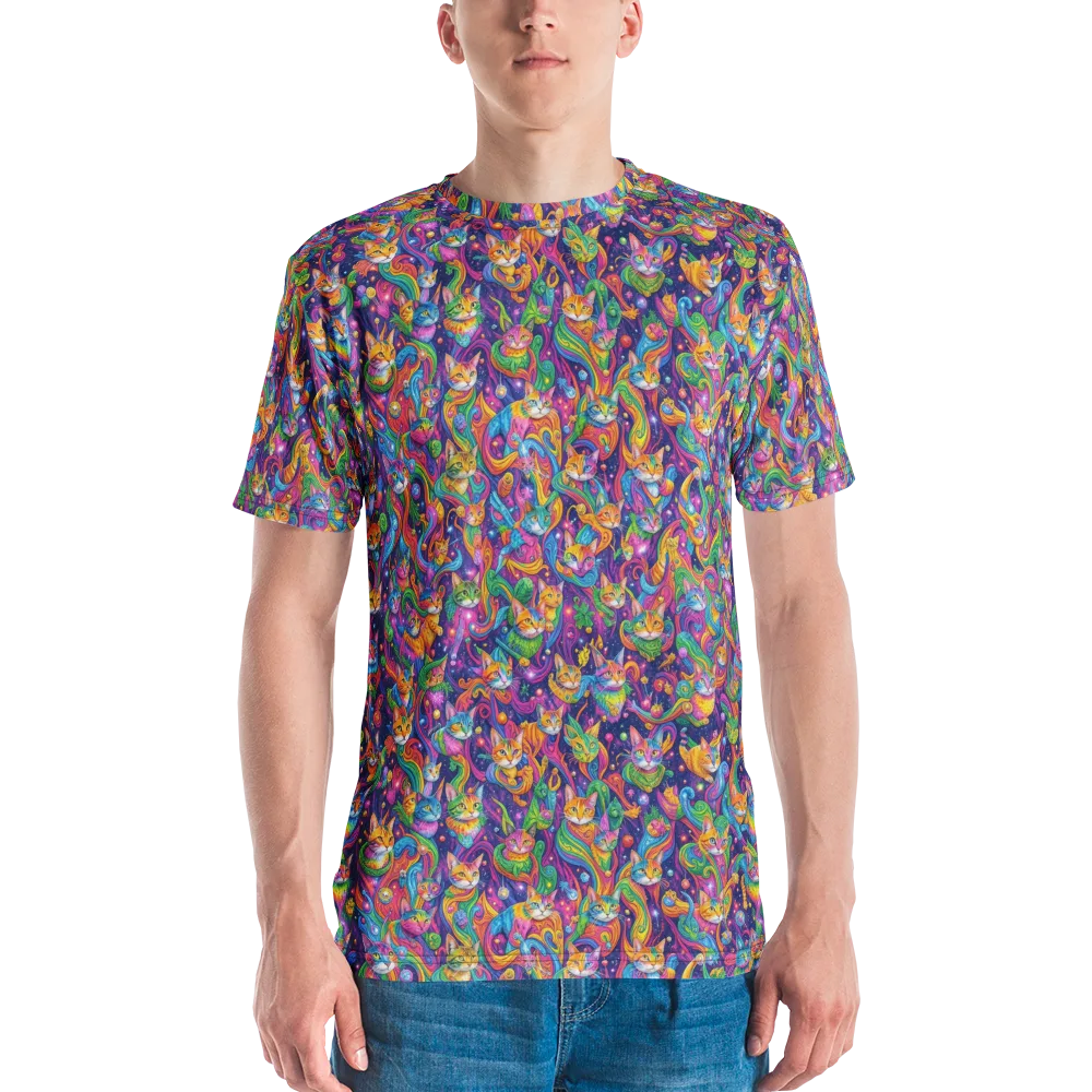 Prismatic Purr on Men's Crew Neck T-Shirt — Front