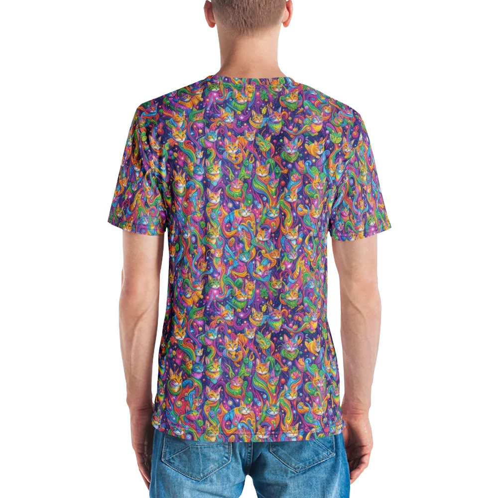 Prismatic Purr on Men's Crew Neck T-Shirt — Back