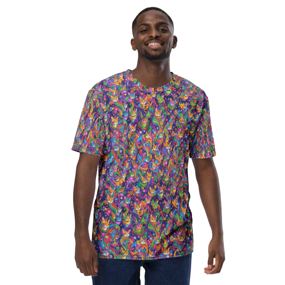 Prismatic Purr on Men's Crew Neck T-Shirt — Front