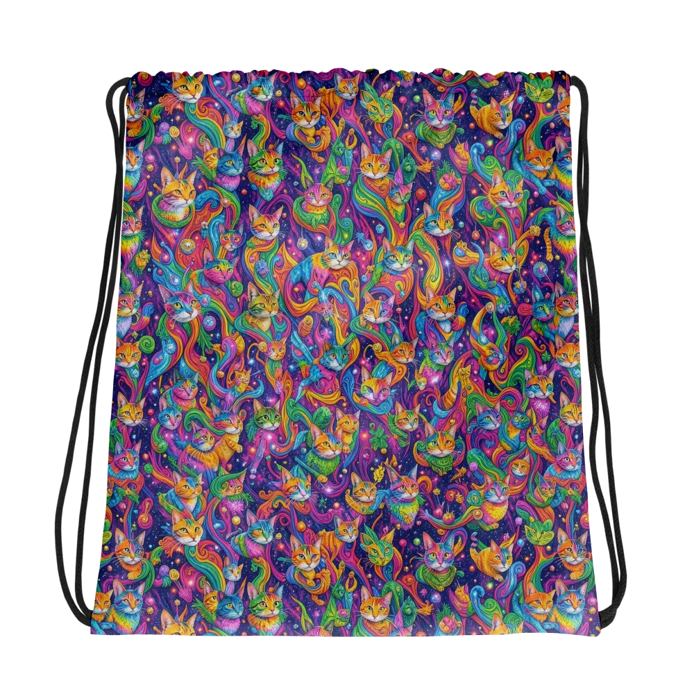 Prismatic Purr on Drawstring Bag — Photo