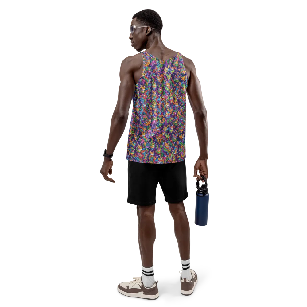 Prismatic Purr on Men's Tank Top — Back