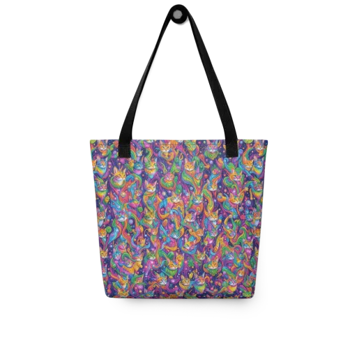 Prismatic Purr on a Tote Bag