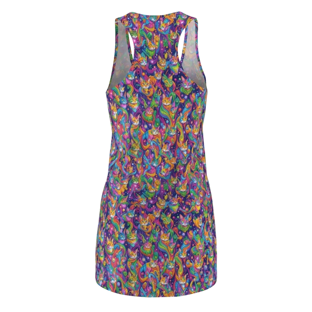 Prismatic Purr on Racerback Dress — Back