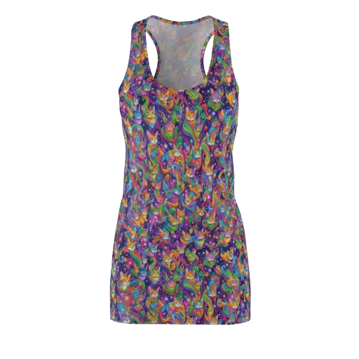 Prismatic Purr on a Racerback Dress