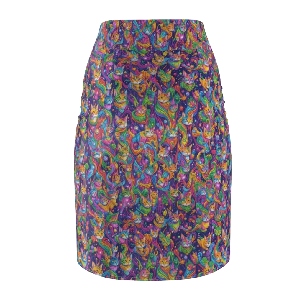 Prismatic Purr on Pencil Skirt — Back