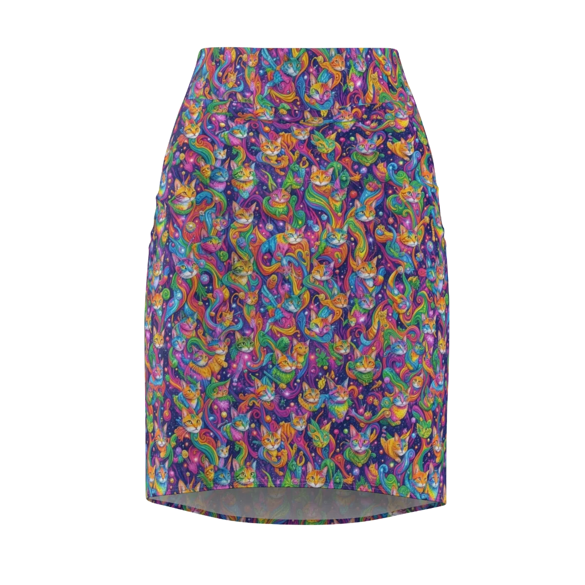 Prismatic Purr on Pencil Skirt — Front
