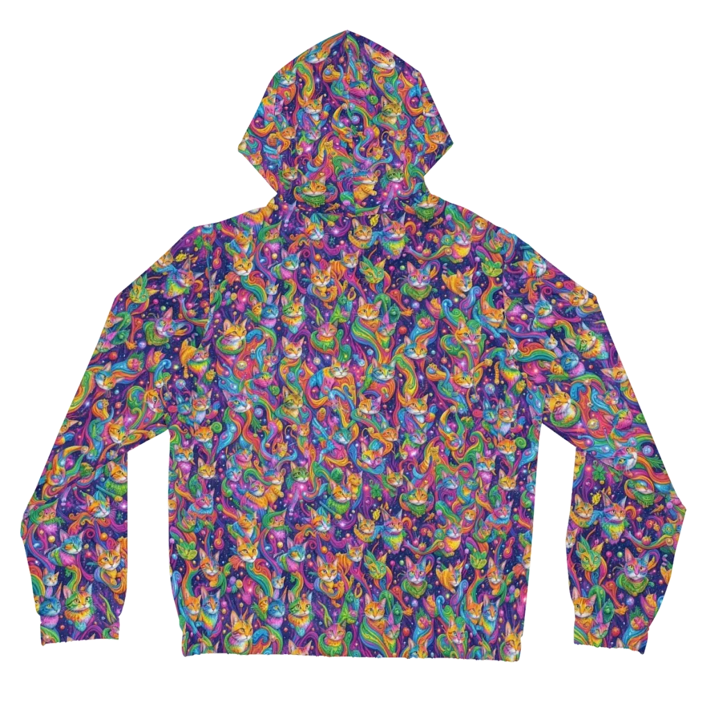 Prismatic Purr on Women's Full-Zip Hoodie — Back